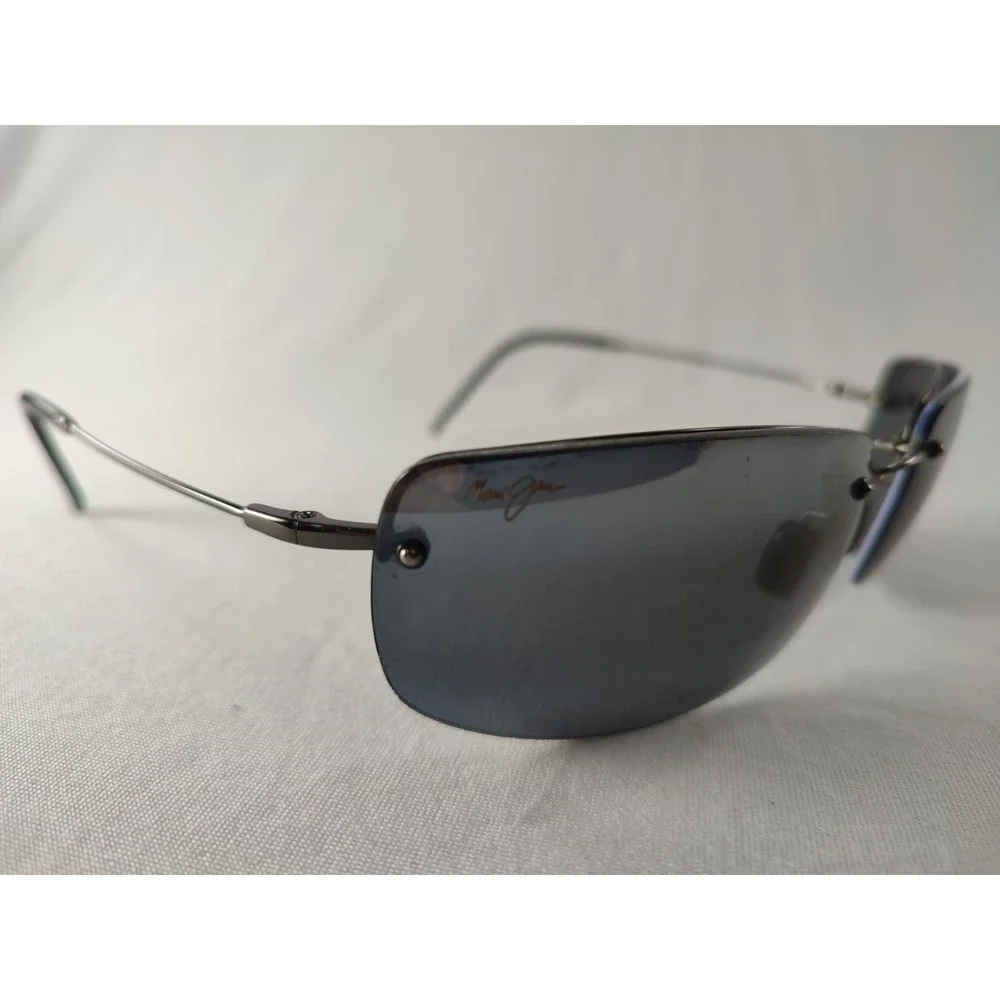 Maui Jim‎ MJ-351-02 Flexon Gunmetal Rimless Polarized Sunglasses Japan